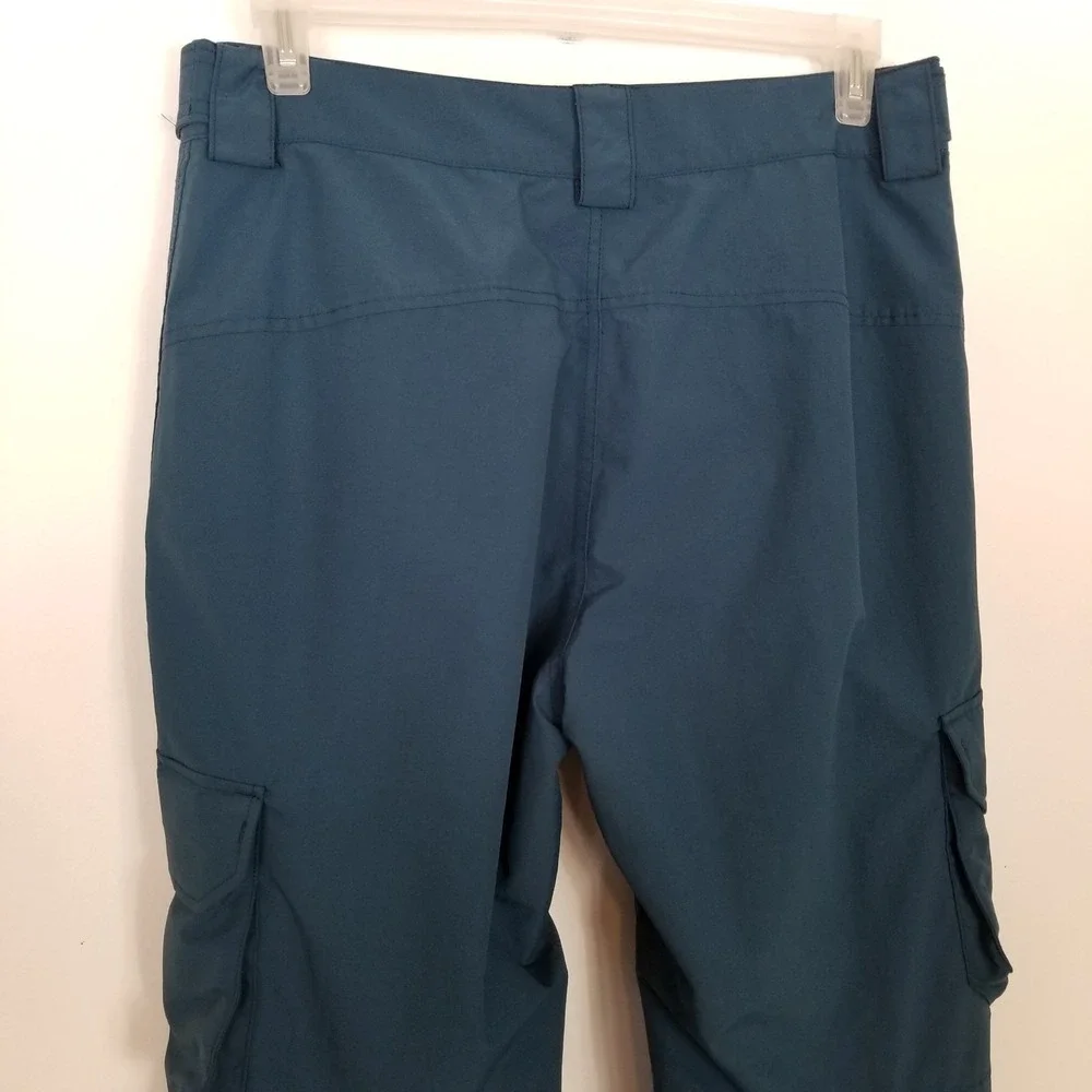 The North Face Men HyVent Ski Rain Pants Sz M TealCargo‎ Pockets Outdoor Lined